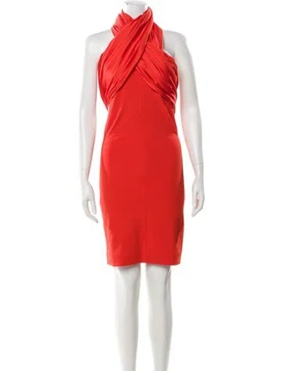 Pre-owned Solace London Mock Neck Mini Dress In Orange