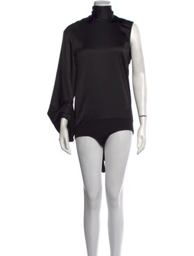 Pre-owned Solace London Mock Neck Sleeveless Top In Black