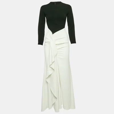 Pre-owned Solace London Monochrome Crepe Nia Maxi Dress S