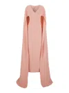 Solace London Morgan Maxi Dress Woven Crepe In Pink