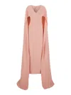 Solace London Morgan Maxi Dress Woven Crepe In Pink