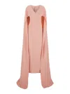 Solace London 'morgan' Pink Long Dress With V Neck And Rear Single Slit In Multicolor