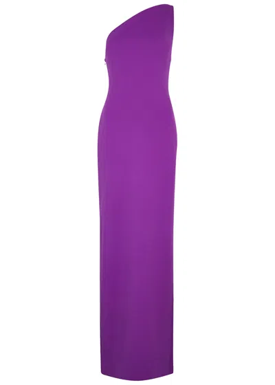 Solace London Nadina Purple One-shoulder Gown