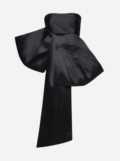 Solace London Nadina Asymmetric Strapless Top In Black