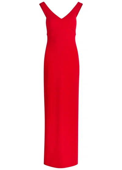 Solace London Nalani Crepe Maxi Dress In Red