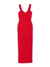 Solace London Red Nalani V-neck Maxi Dress In Red
