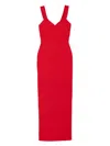 Solace London 'ilona' Red Long Dress With Square Neckline In Twill Woman In Red