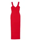 Solace London Nalani V-neck Maxi Dress In Red