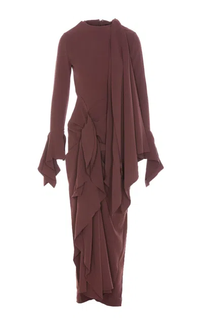 Solace London Nella Maxi Dress In Brown