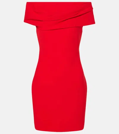 Solace London Draped Off-the-shoulder Mini Dress In Red