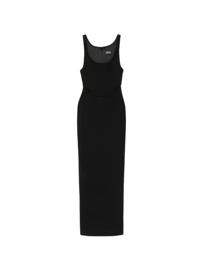 Solace London Noor Corset-style Maxi Dress In Black