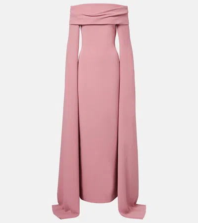 Solace London Nuri Draped Gown In Pink