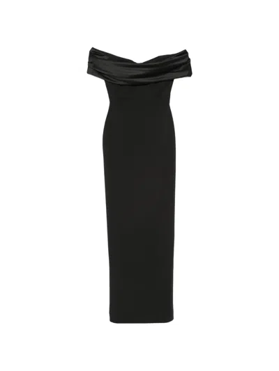 Solace London Off-shoulder Maxi Dress In Black