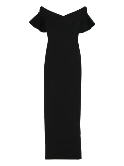 Solace London Off-shoulder Maxi Dress In Black