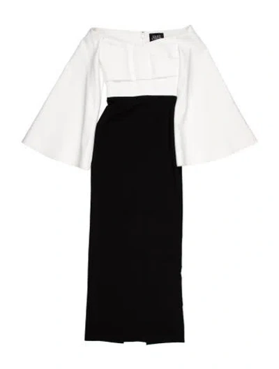 Pre-owned Solace London Off-the-shoulder Long Dress In Black