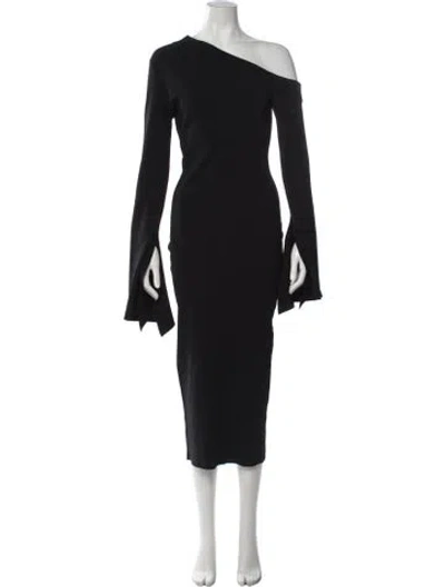 Pre-owned Solace London Off-the-shoulder Long Dress In Black