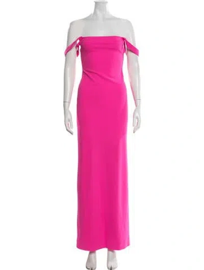Pre-owned Solace London Off-the-shoulder Long Dress In Pink