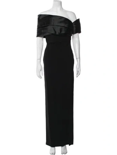 Pre-owned Solace London Off-the-shoulder Long Dress W/ Tags In Black