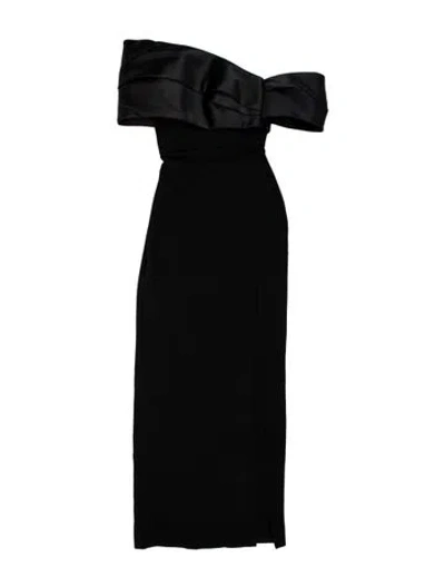 Pre-owned Solace London Off-the-shoulder Long Dress W/ Tags In Black