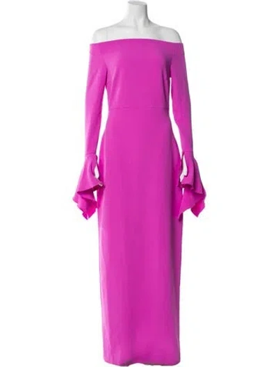 Pre-owned Solace London Off-the-shoulder Long Dress W/ Tags In Pink