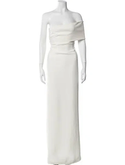 Pre-owned Solace London Off-the-shoulder Long Dress In White
