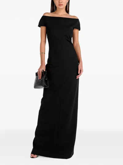 Solace London Off-the-shoulder Maxi Dress In Black