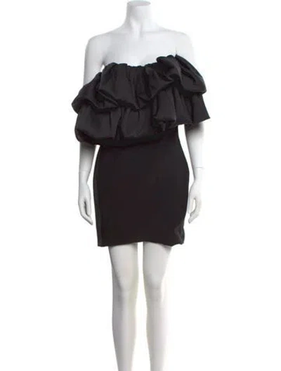 Pre-owned Solace London Off-the-shoulder Mini Dress In Black