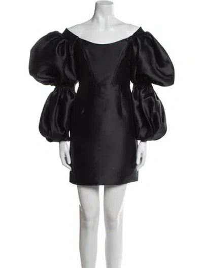 Pre-owned Solace London Off-the-shoulder Mini Dress In Black