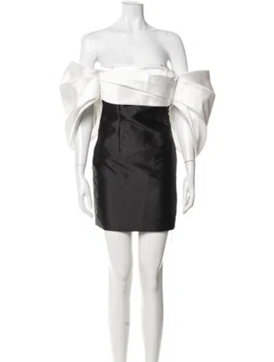 Pre-owned Solace London Off-the-shoulder Mini Dress In Neutrals