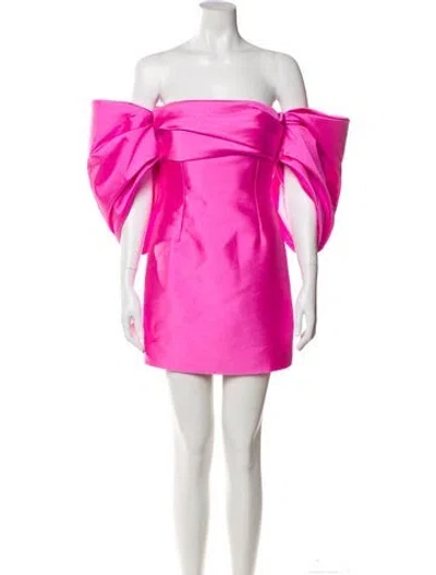 Pre-owned Solace London Off-the-shoulder Mini Dress In Pink