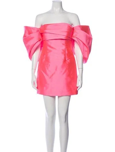 Pre-owned Solace London Off-the-shoulder Mini Dress In Pink