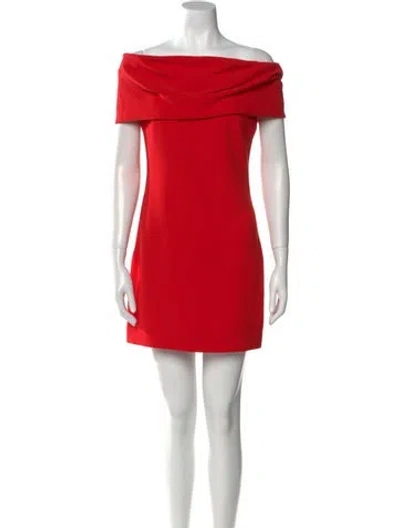Pre-owned Solace London Off-the-shoulder Mini Dress In Red