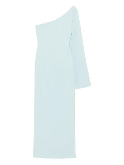Solace London One-shoulder Midi Dress In Blue