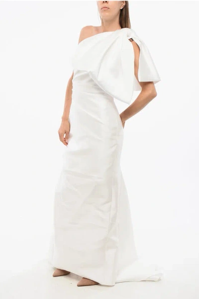 Solace London One Shoulder Priya Maxi Dress With Bow In White