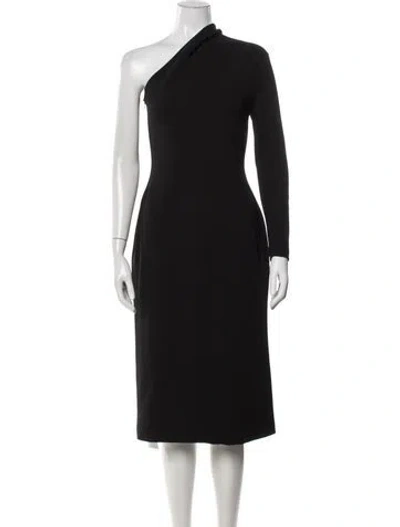 Pre-owned Solace London One-shoulder Knee-length Dress In Black