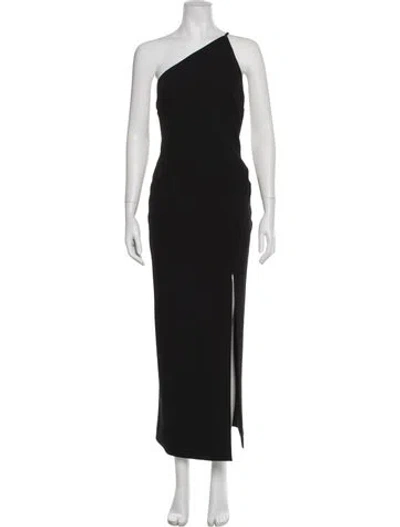 Pre-owned Solace London One-shoulder Long Dress In Black