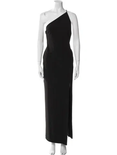 Pre-owned Solace London One-shoulder Long Dress In Black