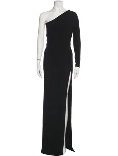 Pre-owned Solace London One-shoulder Long Dress In Black