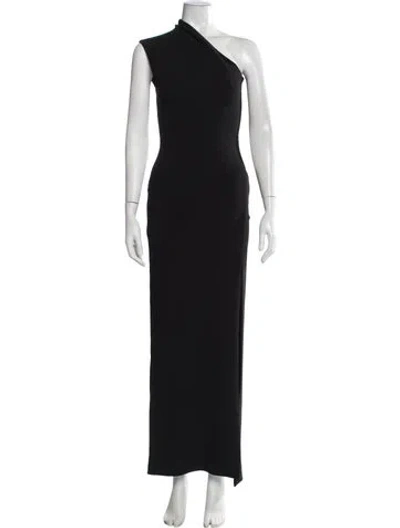 Pre-owned Solace London One-shoulder Long Dress In Black