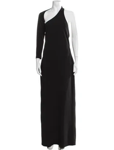 Pre-owned Solace London One-shoulder Long Dress In Black