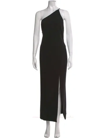Pre-owned Solace London One-shoulder Long Dress In Black