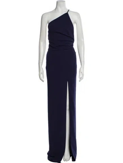 Pre-owned Solace London One-shoulder Long Dress In Blue