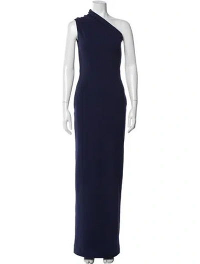 Pre-owned Solace London One-shoulder Long Dress In Blue