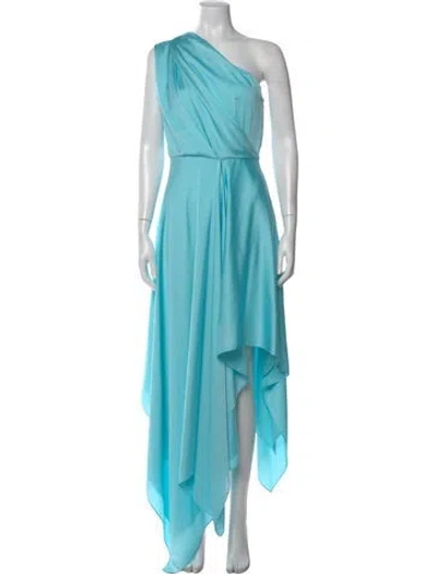 Pre-owned Solace London One-shoulder Long Dress In Blue