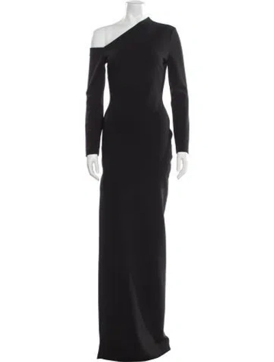 Pre-owned Solace London One-shoulder Long Dress In Gray