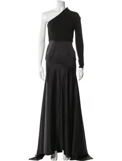 Pre-owned Solace London One-shoulder Long Dress In Green