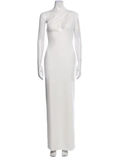 Pre-owned Solace London One-shoulder Long Dress In Neutral