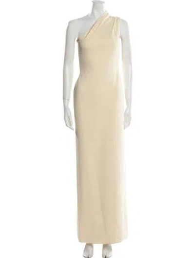Pre-owned Solace London One-shoulder Long Dress In Neutral
