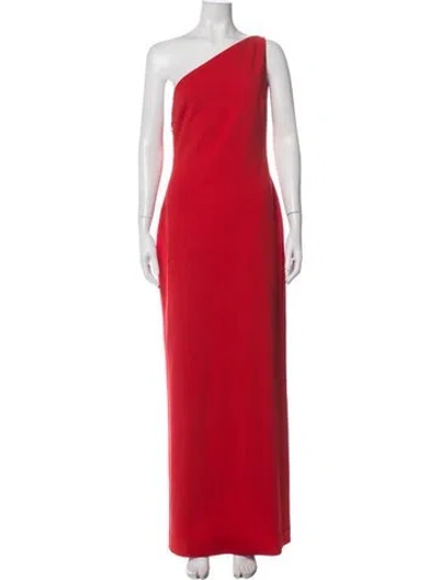 Pre-owned Solace London One-shoulder Long Dress In Orange
