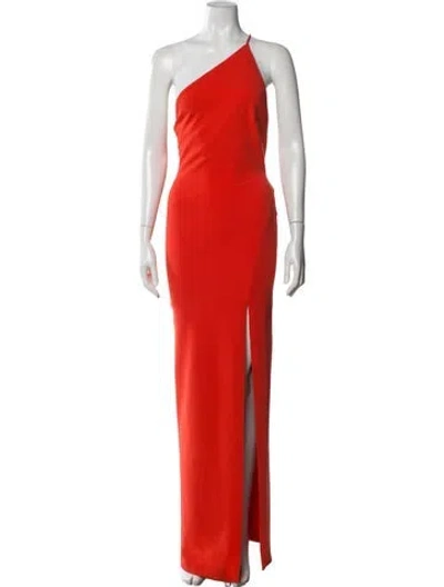 Pre-owned Solace London One-shoulder Long Dress In Orange
